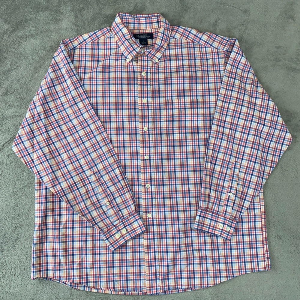 Brooks Brothers Shirt Mens XL Multicolor Plaid Button Down Long Sleeve Cotton